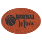 3" x 2" Oval Basketball Laserable Leatherette Patch with Kota Pro Adhesive (Sold by Case of 25)