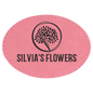 3 1/2" x 2 1/2" Oval Pink Laserable Leatherette Patch with Adhesive (Sold by Case of 25)