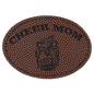 3 1/2" x 2 1/2" Oval Football Laserable Leatherette Patch with Adhesive (Sold by Case of 25)