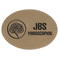 3 1/2" x 2 1/2" Oval Light Brown Laserable Leatherette Patch with Kota Pro Adhesive (Sold by Case of 25)