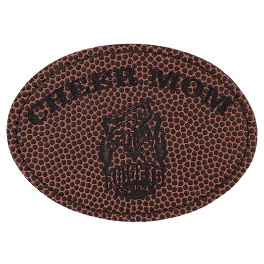 3 1/2" x 2 1/2" Oval Football Laserable Leatherette Patch with Kota Pro Adhesive (Sold by Case of 25)