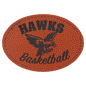 3 1/2" x 2 1/2" Oval Basketball Laserable Leatherette Patch with Kota Pro Adhesive (Sold by Case of 25)