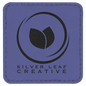 2 1/2" x 2 1/2" Square Purple Laserable Leatherette Patch with Adhesive (Sold by Case of 25)