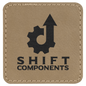 2 1/2" x 2 1/2" Square Light Brown Laserable Leatherette Patch with Kota Pro Adhesive (Sold by Case of 25)