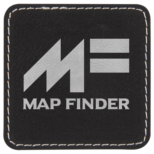 2 1/2" x 2 1/2" Square Black/Silver Laserable Leatherette Patch with Kota Pro Adhesive (Sold by Case of 25)