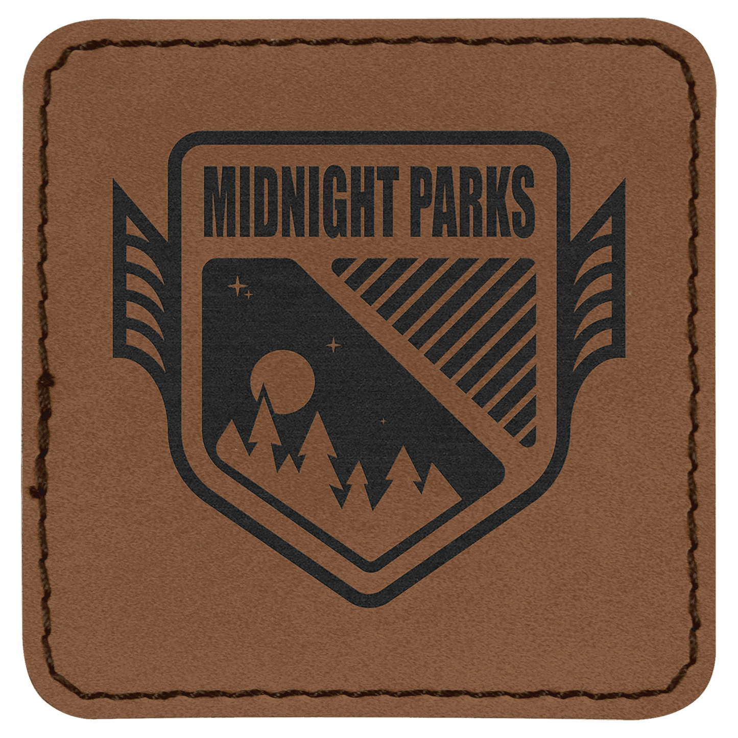 2 1/2" x 2 1/2" Square Dark Brown Laserable Leatherette Patch with Kota ProAdhesive (Sold by Case of 25)