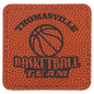 2 1/2" x 2 1/2" Square Basketball Laserable Leatherette Patch with Kota ProAdhesive (Sold by Case of 25)