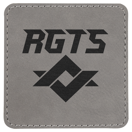 3" x 3" Square Gray Laserable Leatherette Patch with Adhesive (Sold by Case of 25)