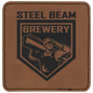3" x 3" Square Dark Brown Laserable Leatherette Patch with Adhesive (Sold by Case of 25)
