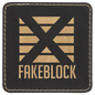 3" x 3" Square Black/Gold Laserable Leatherette Patch with Adhesive (Sold by Case of 25)