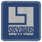 3" x 3" Square Blue/Silver Laserable Leatherette Patch with Adhesive (Sold by Case of 25)