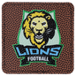 3" x 3" Square Football Laserable Leatherette Patch with Adhesive (Sold by Case of 25)