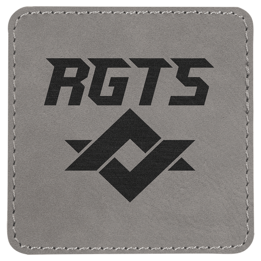 3" x 3" Square Gray Laserable Leatherette Patch with Kota Pro Adhesive (Sold by Case of 25)