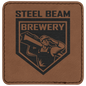 3" x 3" Square Dark Brown Laserable Leatherette Patch with Kota Pro Adhesive (Sold by Case of 25)