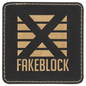 3" x 3" Square Black/Gold Laserable Leatherette Patch with Kota Pro Adhesive (Sold by Case of 25)