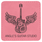 3" x 3" Square Pink Laserable Leatherette Patch with Kota Pro Adhesiv      e (Sold by Case of 25)