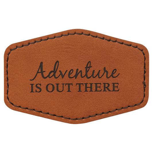 3" x 2" Hex Rawhide Laserable Leatherette Patch with Kota Pro Adhesive (Sold by Case of 25)