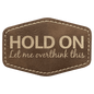 3" x 2" Hex Rustic/Gold Laserable Leatherette Patch with Kota Pro Adhesive (Sold by Case of 25)