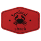 3 1/2" x 2 1/2" Hex Red Laserable Leatherette Patch with Kota Pro Adhesive (Sold by Case of 25)