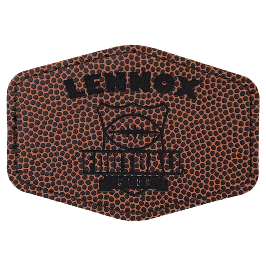 3 1/2" x 2 1/2" Hex Football Laserable Leatherette Patch with Kota Pro Adhesive (Sold by Case of 25)