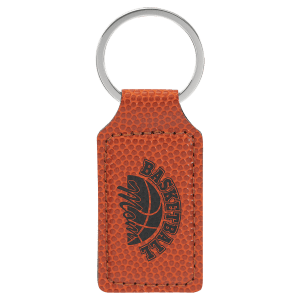 2 3/4" x 1 1/4" Laserable Leatherette Rectangle Keychain