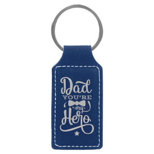2 3/4" x 1 1/4" Laserable Leatherette Rectangle Keychain