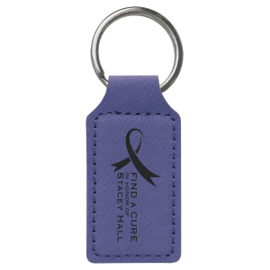 2 3/4" x 1 1/4" Laserable Leatherette Rectangle Keychain