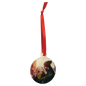 2 1/2" Round Sublimatable Acrylic Ornament with Red Ribbon (Sold by Case of 10)