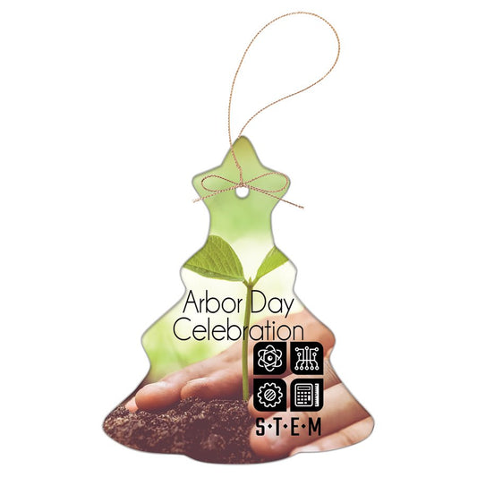 3 1/4" White Sublimatable Christmas Tree Ceramic Ornament (Sold by Case of 25)