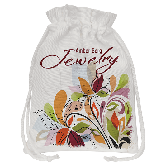 6 1/4" x 9" White Canvas Drawstring Bag (Sold by Case of 10)