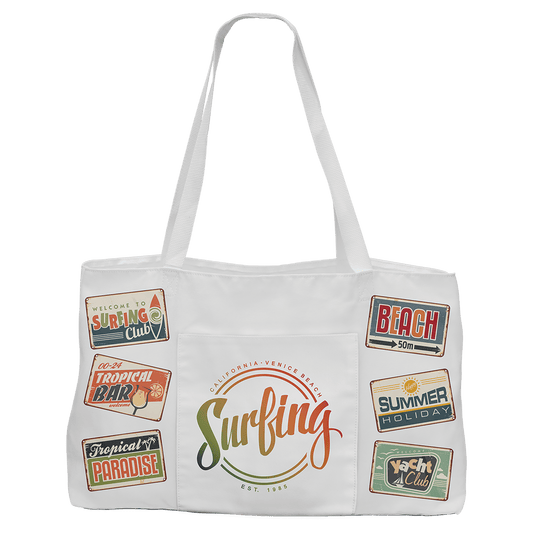 19" x 12" White Canvas Bag with 5" Rawhide Laserable Leatherette Gusset (Sold by Case of 10)