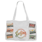 19" x 12" White Canvas Bag with 5" Rawhide Laserable Leatherette Gusset (Sold by Case of 10)