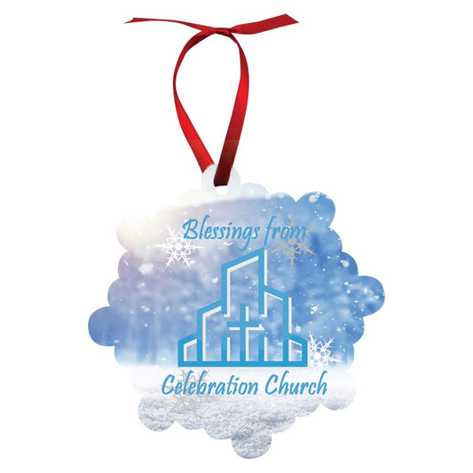 3" x 3" Gloss White Unisub Aluminum London Ornament, 2-sided (Sold by Case of 50)