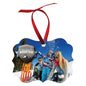 3.95" x 2.76" Gloss White Unisub Aluminum Benelux Ornament, 2-Sided (Sold by Case of 50)