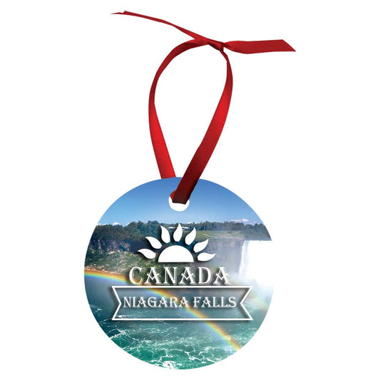 2.75" Gloss White Unisub Aluminum Round Ornament, 2-Sided (Sold by Case of 50)