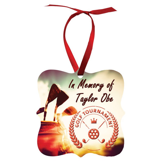 2.95" x 2.95" Gloss White Unisub Aluminum Prague Ornament, 2-sided (Sold by Case of 50)