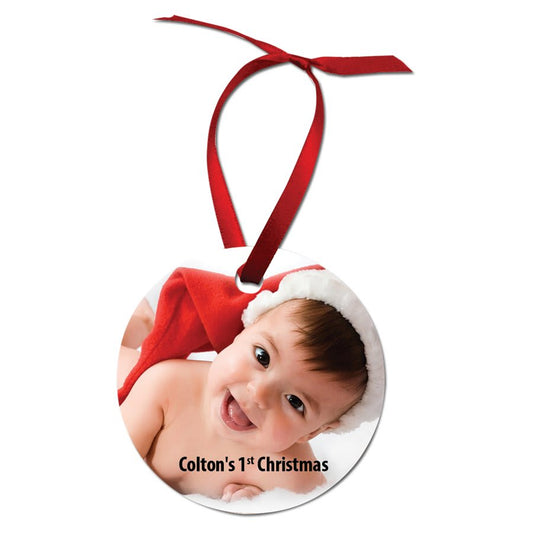 2.75" Semi-Gloss White Unisub Aluminum Round Ornament, 1-Sided (Sold by Case of 50)