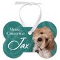 3.25"x 2" Gloss White Unisub Aluminum Dog Bone Ornament, 1-Side w/White Ribbon (Sold by Case of 50)