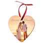 3.25" x 3.25" Gloss White Unisub Hardboard Heart Ornament, 2-Sided w/Red Ribbon (Sold by Case of 25)