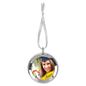 3" Diameter Silver Metal Ornament with White Ribbon (Sold by Case of 48)