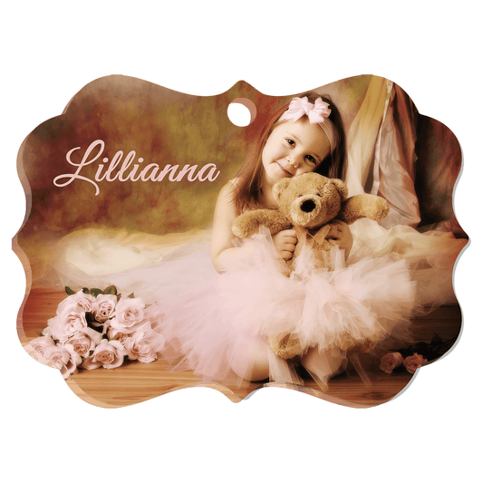 3.95" x 2.85" White Benelux Acrylic Ornament, 1-Sided (Ribbon/Hanger Not Included) (Sold by Case of 25)