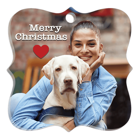 2.95" x 2.95" White Unisub Prague Acrylic Ornament, 1-Sided (Ribbon/Hanger Not Included) (Sold by Case of 25)