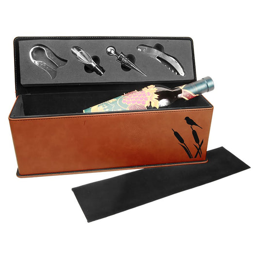 Rawhide Laserable Leatherette Single Wine Box with Tools (Sold by Case of 2)
