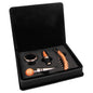 Black/Gold Laserable Leatherette 4-Piece Wine Tool Set (Sold by Case of 6)